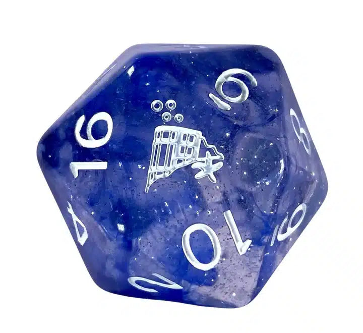 Roll 4 Initiative Sunken Silver XL D20 w/Symbol - A Muse N Games